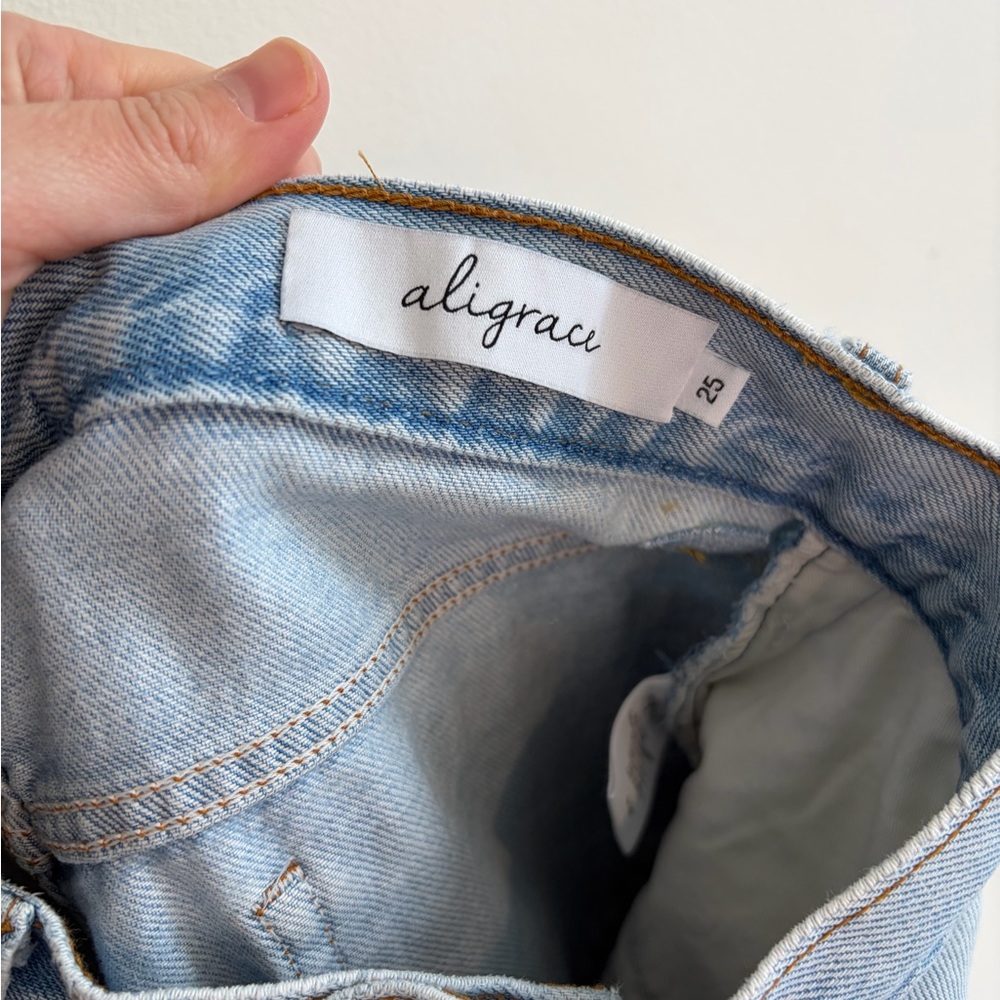 Aligrace 90s High Rise Wide Leg Jeans Size Light/medium Size 25 NWT Anthro brand - Picture 13 of 16
